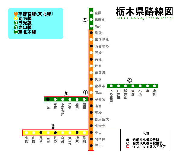 栃木県路線図